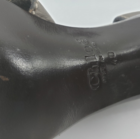 172- Chloe Gray Leather Brown Wood Clog Heels Open Toe Strappy Size 40EU 9.5 US - Picture 6 of 10